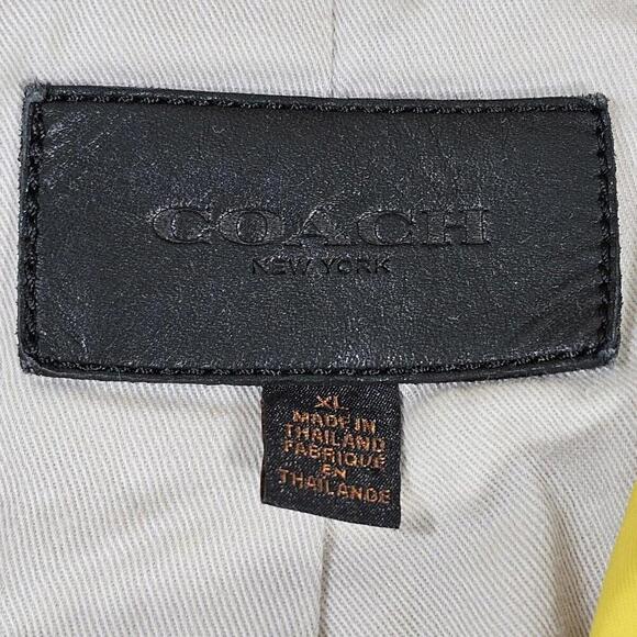 Vintage COACH Mountain Parka Mens Size XL Jacket Beige And Yellow - Picture 3 of 15